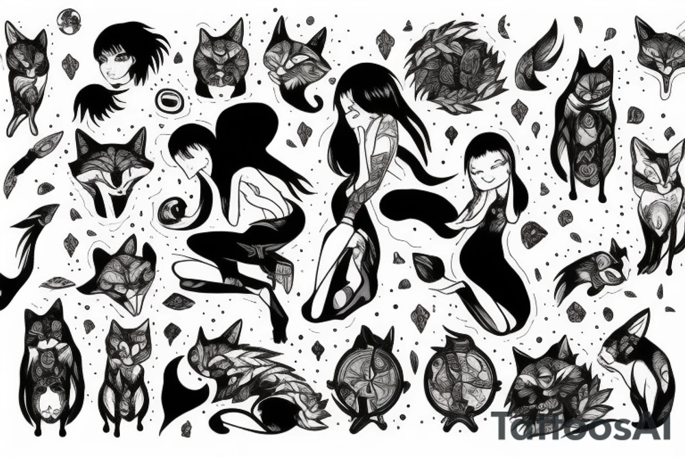Fox woman tattoo idea