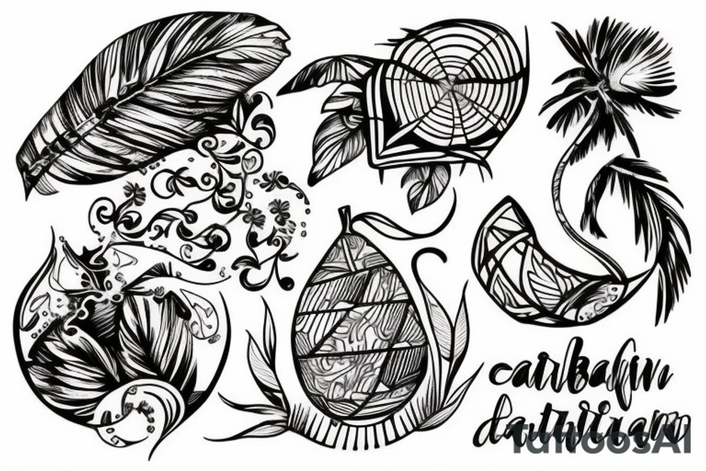 Caribbean island tattoo idea