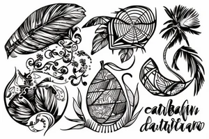 Caribbean island tattoo idea
