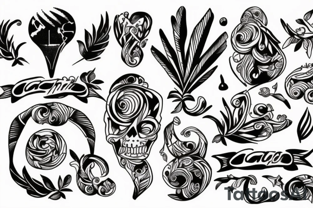 Caribbean island tattoo idea