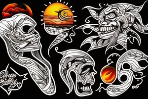 Caribbean sunset tattoo idea