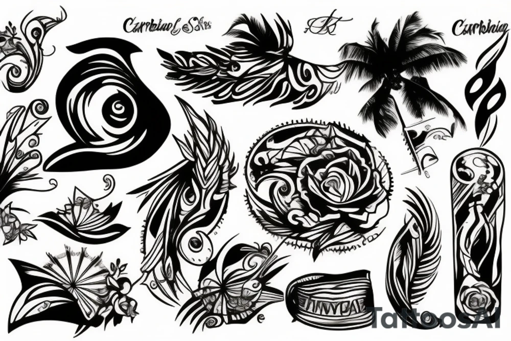Caribbean sunset tattoo idea