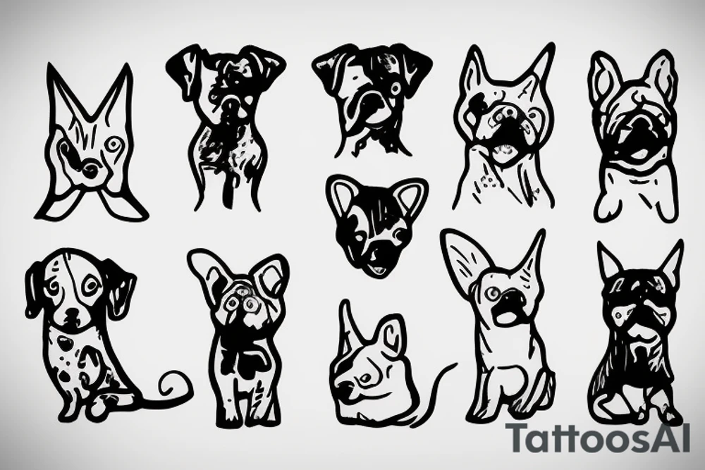 Minimalistic, Small, dead dog, love, emotional tattoo idea