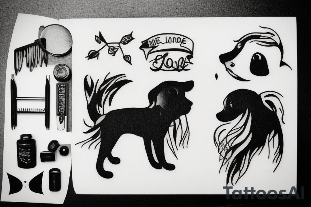 Minimalistic, Small, dead dog, love, emotional tattoo idea