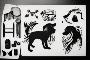 Minimalistic, Small, dead dog, love, emotional tattoo idea