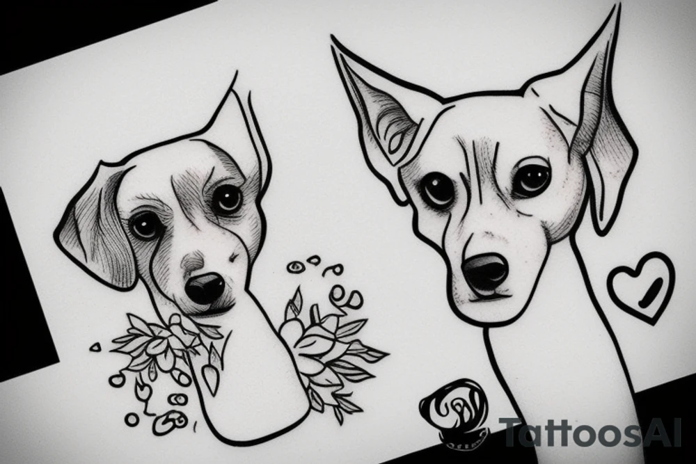 Minimalistic, Small, dog, love, emotional tattoo idea