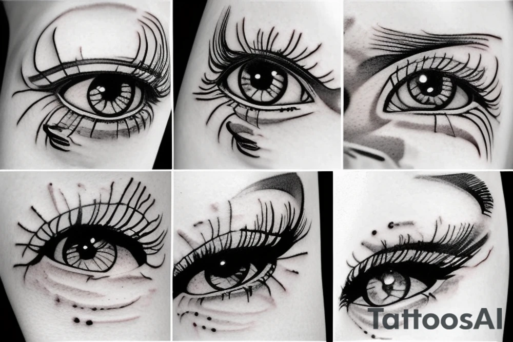Eyes girl tattoo idea