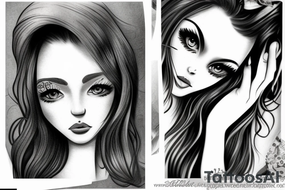 Eyes girl tattoo idea