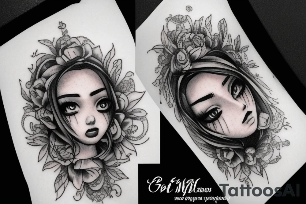 Eyes girl underground cry tattoo idea