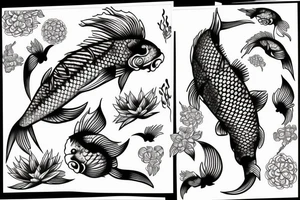 Sun and moon koi carp tattoo idea