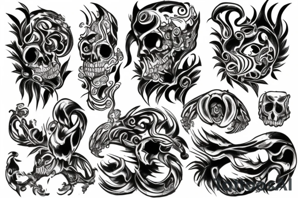 Black uroborus tattoo idea