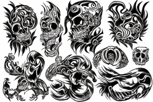 Black uroborus tattoo idea
