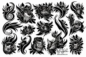 Black uroborus tattoo idea