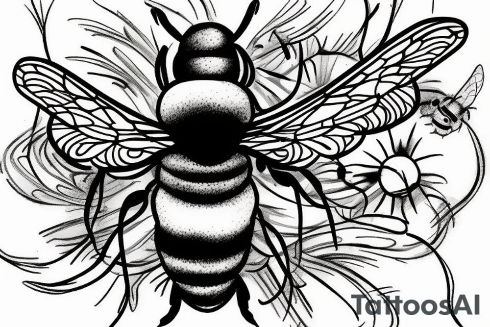 Cover up tattoo on a bee tattoo idea