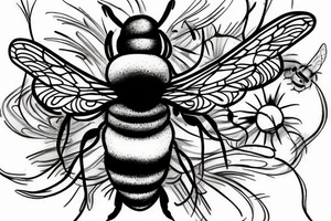 Cover up tattoo on a bee tattoo idea