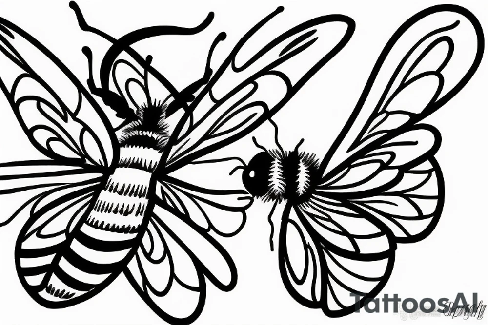 Cover up tattoo on a bee tattoo idea