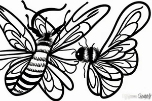 Cover up tattoo on a bee tattoo idea
