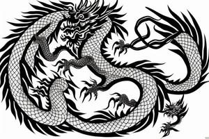 chinese dragon in anime style tattoo idea