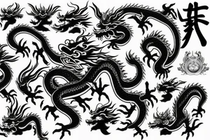 chinese dragon in anime style tattoo idea
