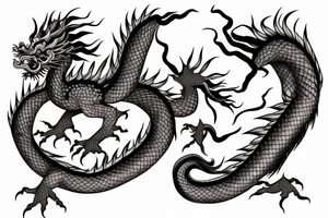 chinese dragon in anime style tattoo idea