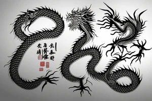 chinese dragon in anime style tattoo idea