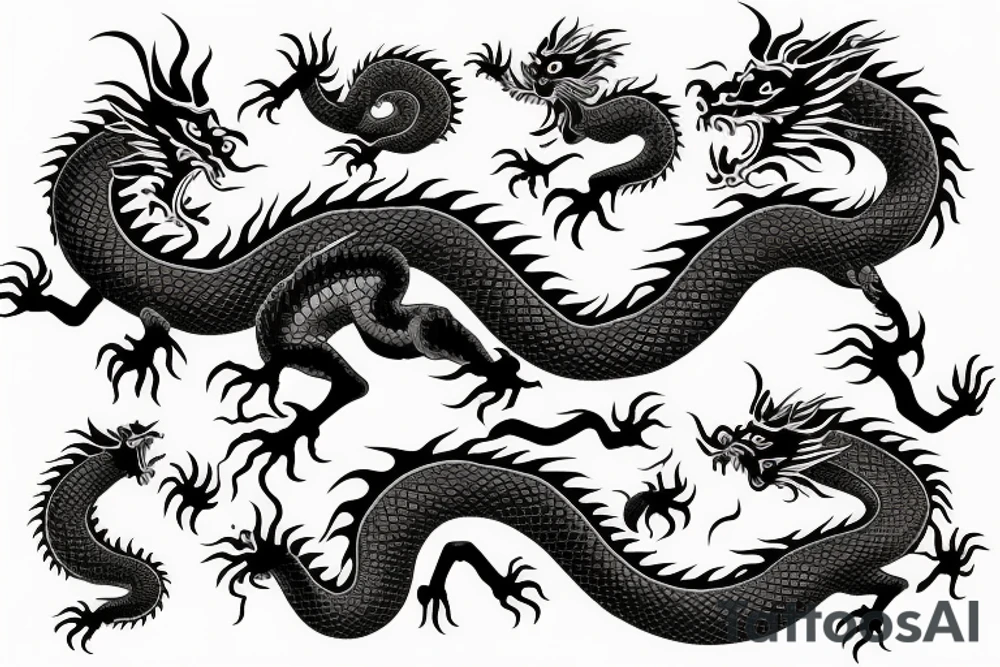 chinese dragon in anime style tattoo idea