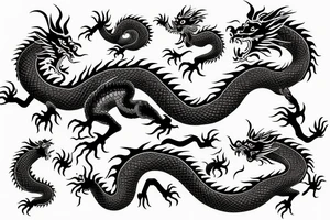 chinese dragon in anime style tattoo idea
