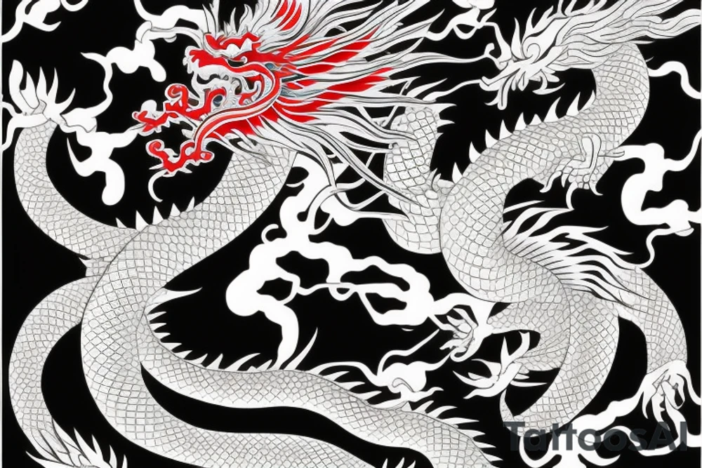 chinese dragon in anime style tattoo idea