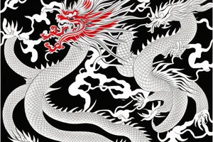 chinese dragon in anime style tattoo idea