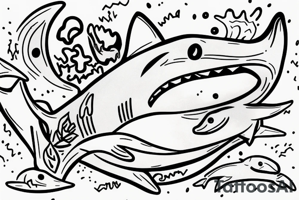Introvert shark that's tries to be cool tattoo idea