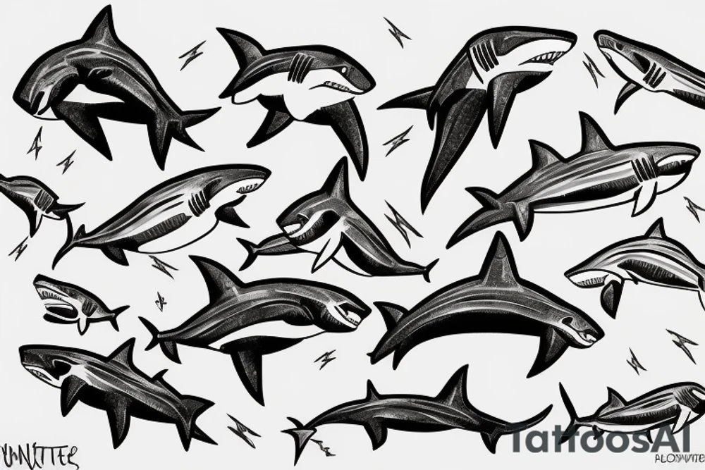 Introvert shark tattoo idea