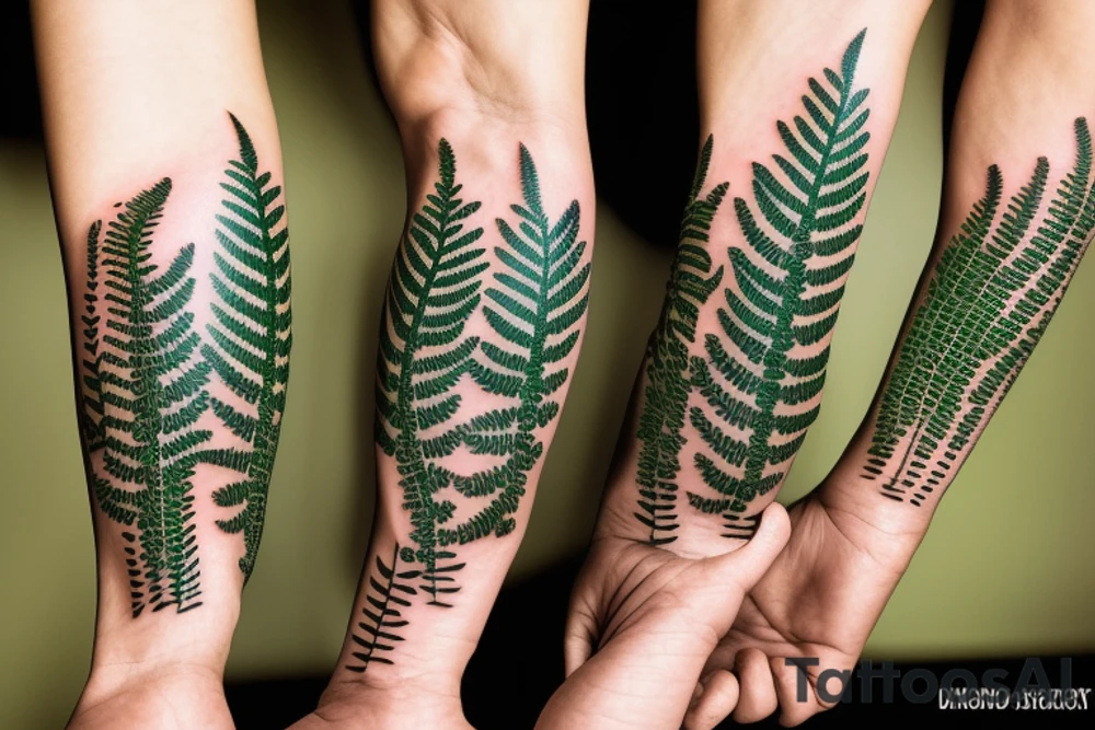 kiwi fern in a strip tattoo idea