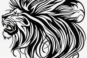Side profile lion tattoo idea