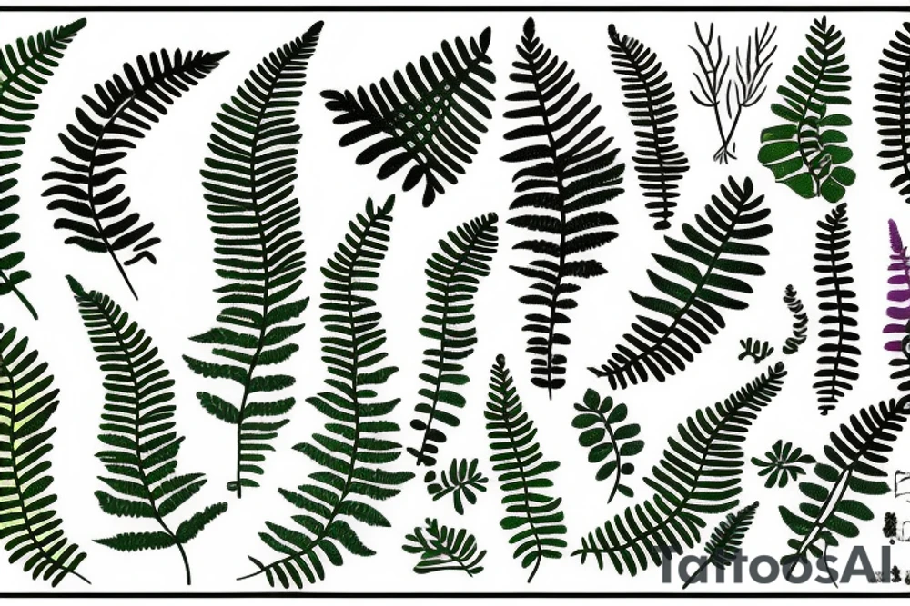 kiwi fern in a strip tattoo idea