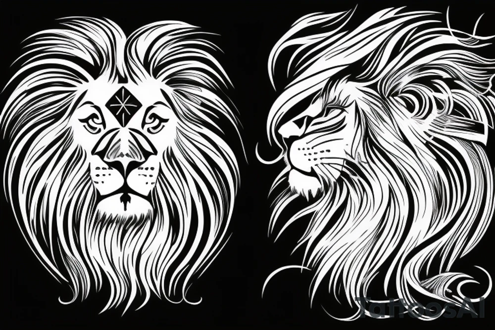 Side profile lion tattoo idea