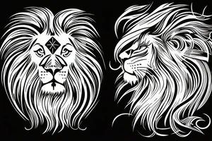 Side profile lion tattoo idea
