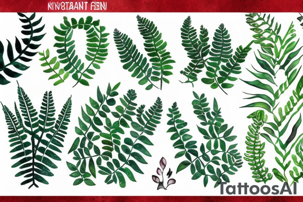 kiwi fern in a strip tattoo idea