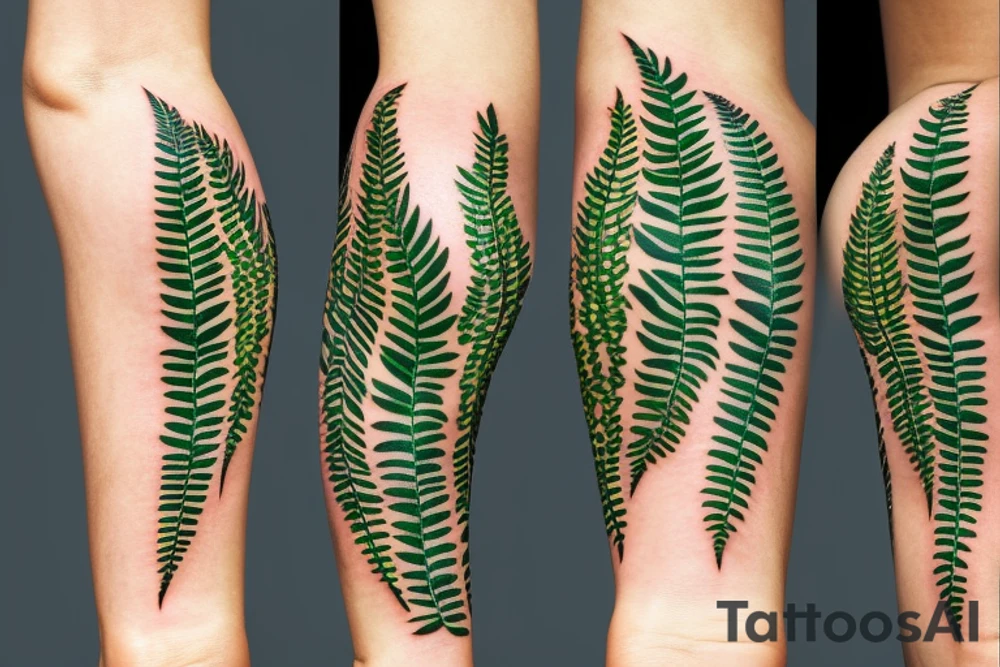 kiwi fern in a strip tattoo idea