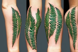 kiwi fern in a strip tattoo idea