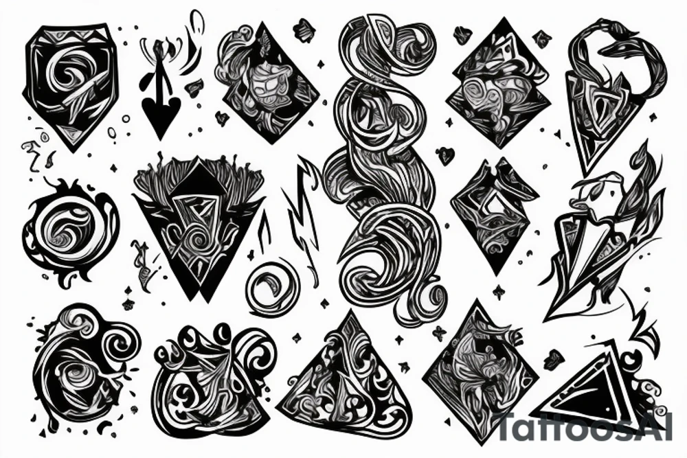 stylized magic m tattoo idea