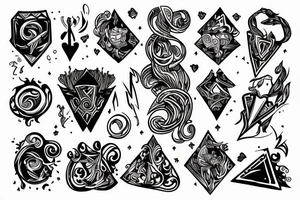stylized magic m tattoo idea