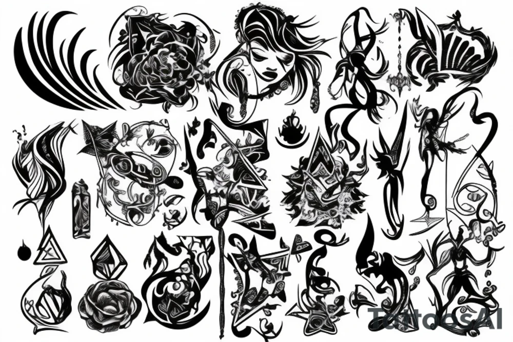 stylized magic m tattoo idea