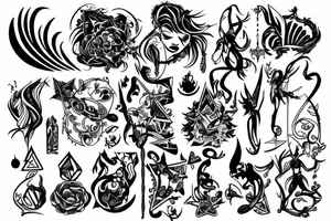 stylized magic m tattoo idea