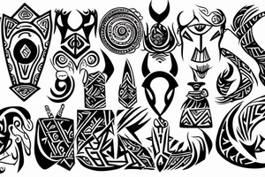 stylized magic m tattoo idea