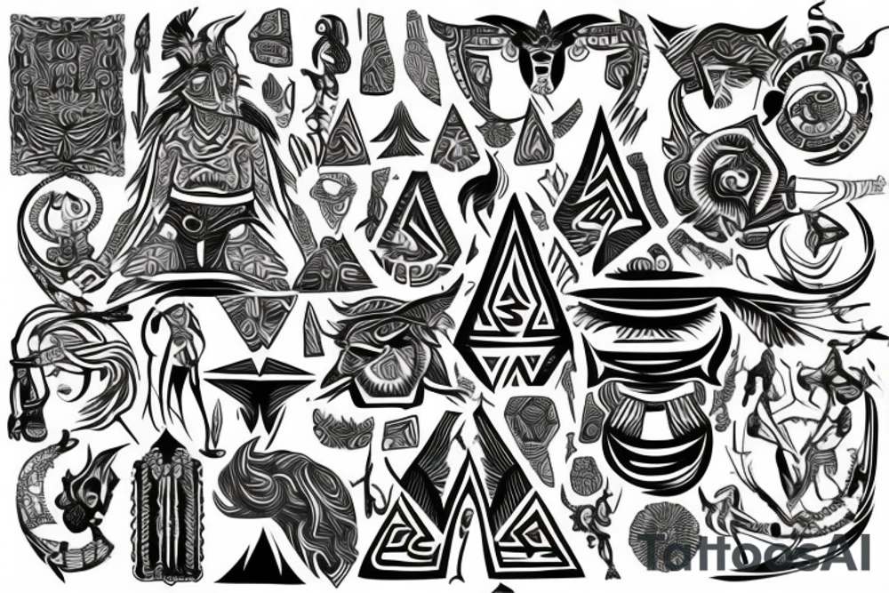 stylized magic m tattoo idea