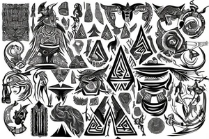 stylized magic m tattoo idea