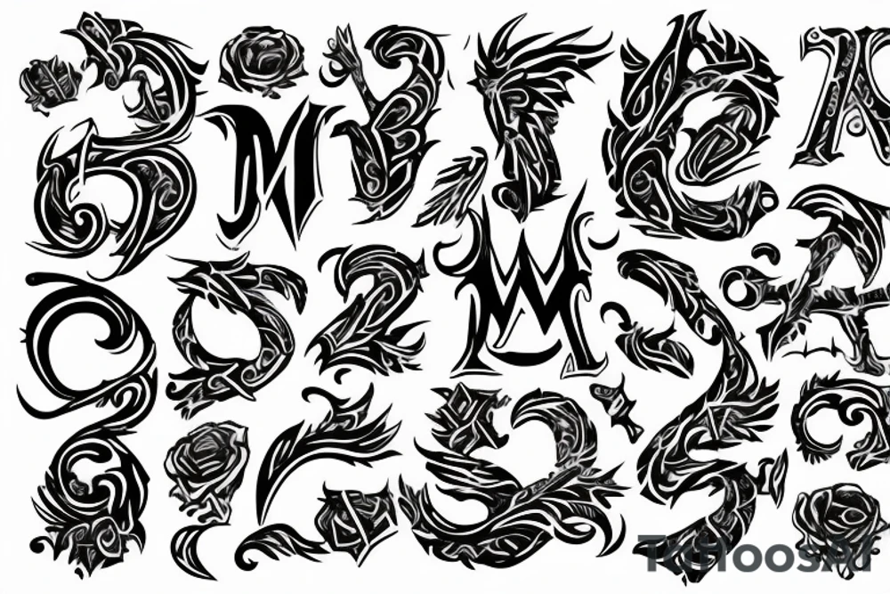 stylized magic m tattoo idea