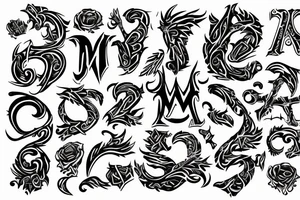 stylized magic m tattoo idea