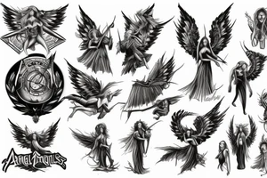 Microrealism angels vs demons tattoo idea