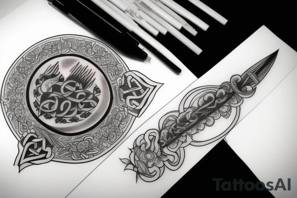 irish dagger tattoo idea